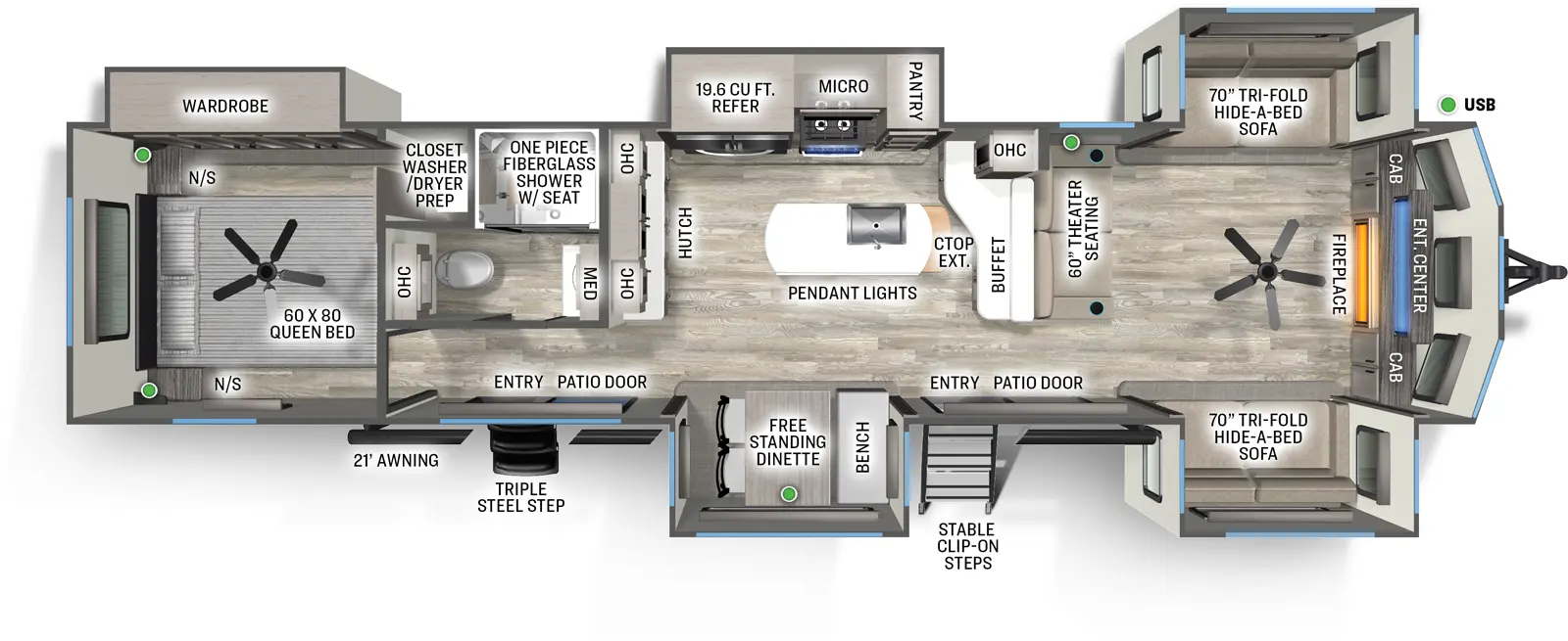 Sierra Destination 420FL Floorplan